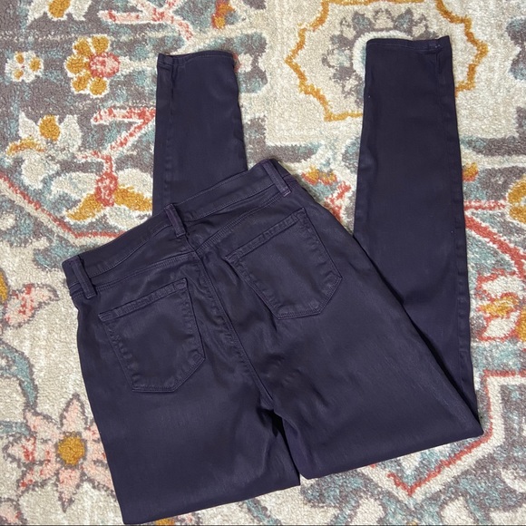 🌹J Brand Purple Skinny Jeans Womens 27 Maria Lacquered Denim Pants Bold Dark - Picture 2 of 9
